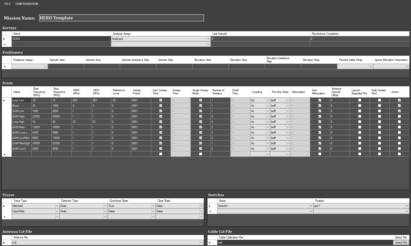 PUMA mission editor page